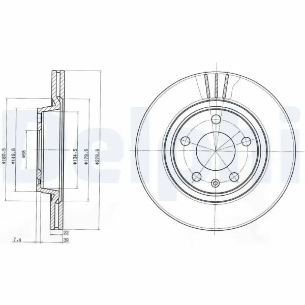 Delphi Ön Fren Diski – BG3198 / OEM 8E0615301P