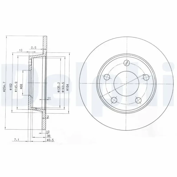 Delphi Arka Fren Diski – BG3671 / OEM 4B0615601B