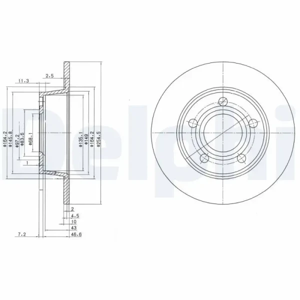 Delphi Arka Fren Diski – BG3672 / OEM 4B0615601A