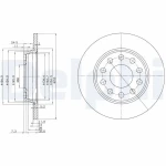 Delphi Arka Fren Diski – BG3674C / OEM 8E0615601D