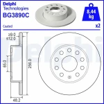 Delphi Arka Fren Diski – BG3890C / OEM 1K0615601L