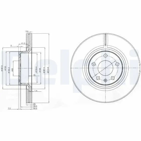 Delphi Ön Fren Diski – BG3942 / OEM L4FD615301 ürün görseli