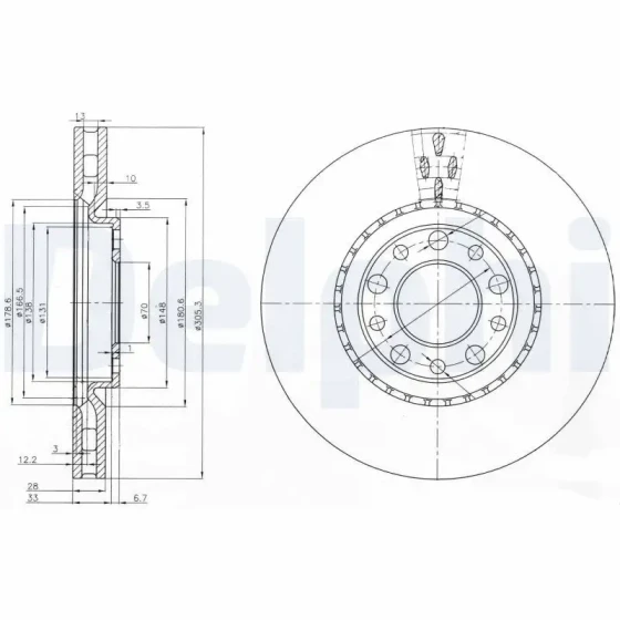 Delphi Ön Fren Diski – BG3951 ürün görseli
