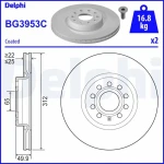 Delphi Ön Fren Diski – BG3953C / OEM 1K0615301AA