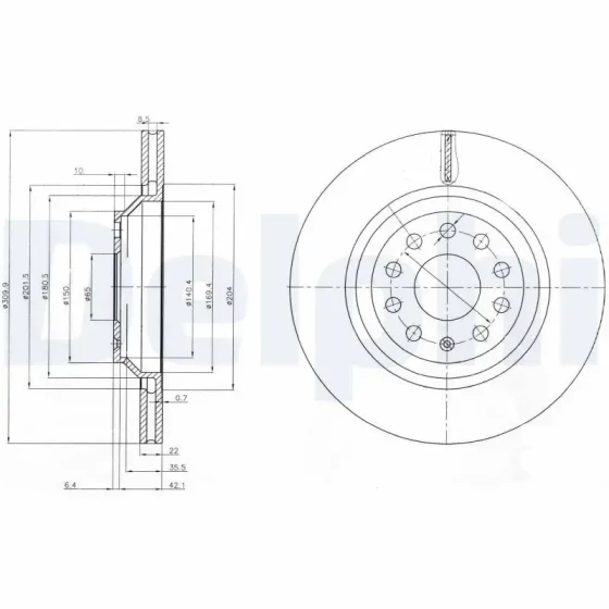 Delphi Arka Fren Diski – BG3975 ürün görseli