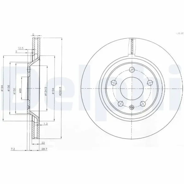 Delphi Arka Fren Diski – BG3997 / OEM 8E0615601R