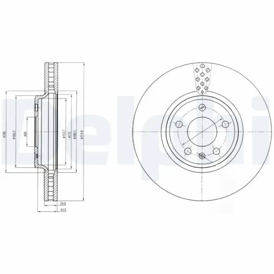 Delphi Ön Fren Diski – BG4080C / OEM 8K0098301G ürün görseli