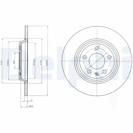 Delphi Arka Fren Diski – BG4081C / OEM 8K0615601J ürün görseli