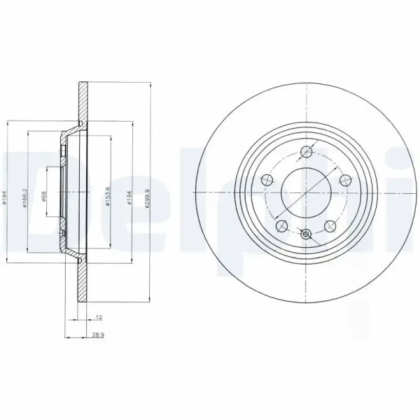 Delphi Arka Fren Diski – BG4081C / OEM 8K0615601J