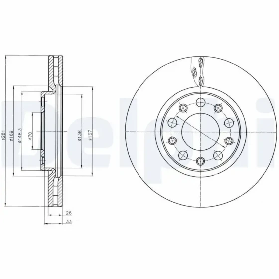 Delphi Ön Fren Diski – BG4314 ürün görseli