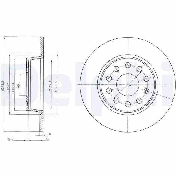Delphi Arka Fren Diski – BG4324C / OEM 1K0615601AA