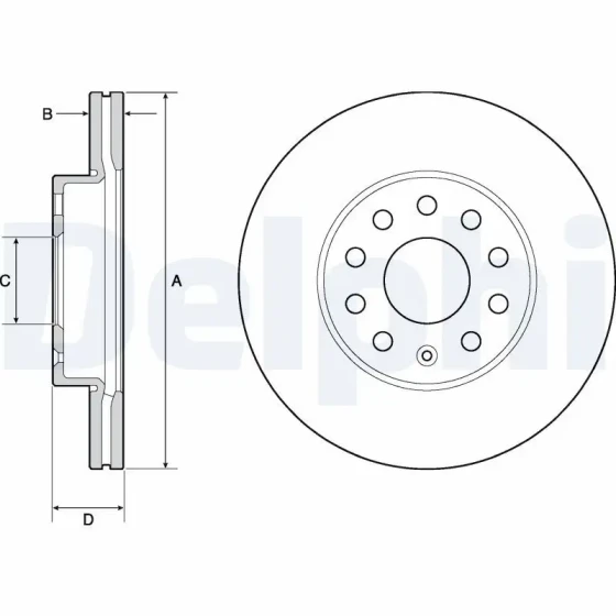 Delphi Ön Fren Diski – BG4701C / OEM JZW698302AP ürün görseli
