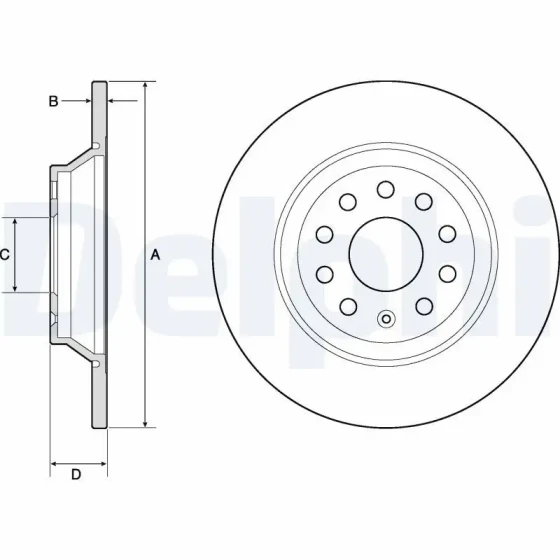 Delphi Arka Fren Diski – BG4751C / OEM 3Q0615601 ürün görseli