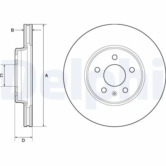 Delphi Ön Fren Diski – BG4799C / OEM 8K0615301T ürün görseli