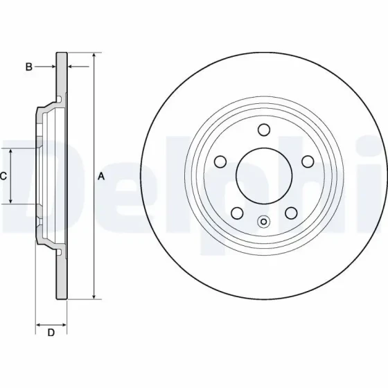 Delphi Arka Fren Diski – BG4800C / OEM 8W0615601C ürün görseli