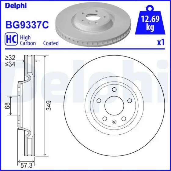 Delphi Ön Fren Diski – BG9337C ürün görseli