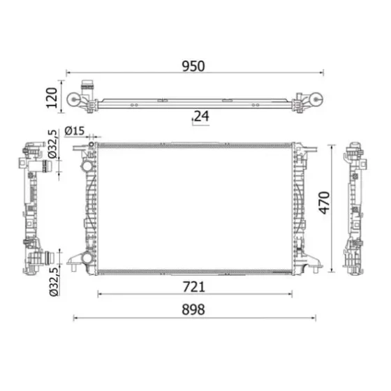 Mahle Radyatör – CR2179000S / OEM 8W0121251L ürün görseli