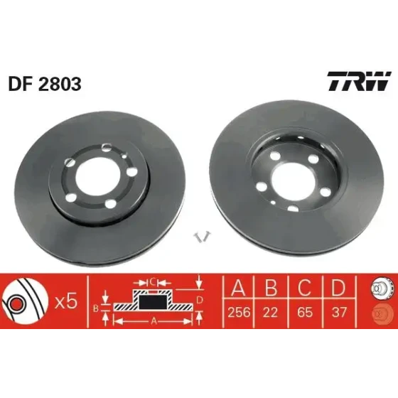 TRW Ön Fren Diski – DF2803 / OEM 6RF615301C ürün görseli