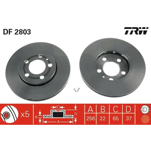 TRW Ön Fren Diski – DF2803 / OEM 6RF615301C