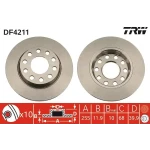 TRW Arka Fren Diski – DF4211 / OEM 8E0615601Q