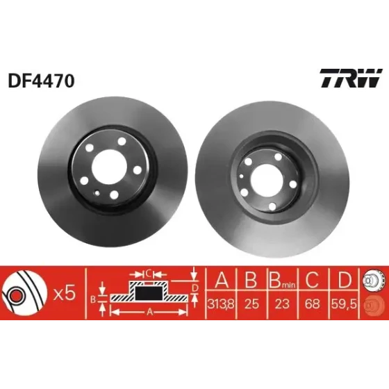 TRW Ön Fren Diski – DF4470 / OEM 4FD615301 ürün görseli
