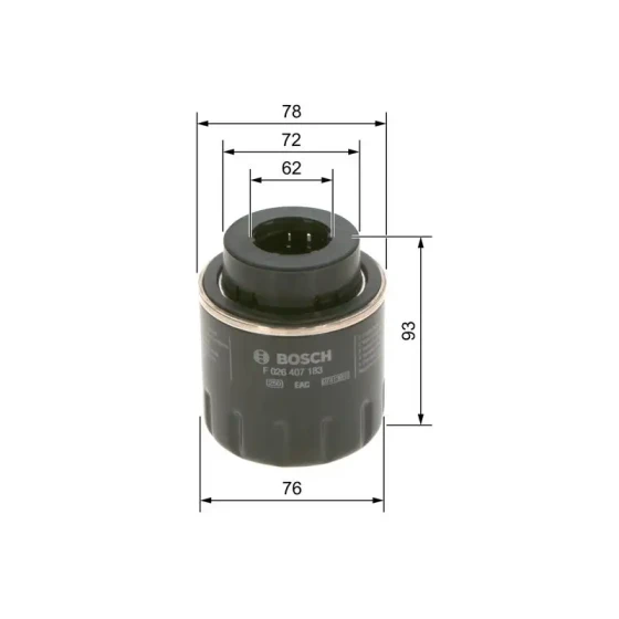 Bosch Yağ Filtresi – F026407183 / OEM 03C115561D ürün görseli
