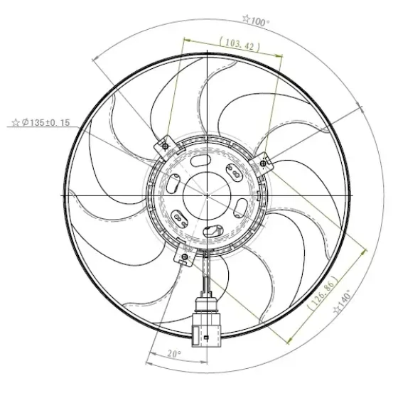 ORIS Fan Motoru – FVW601000 / OEM 1K0959455DH ürün görseli