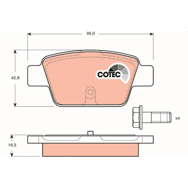 TRW Arka Fren Balatası – GDB1485 / OEM 9949280