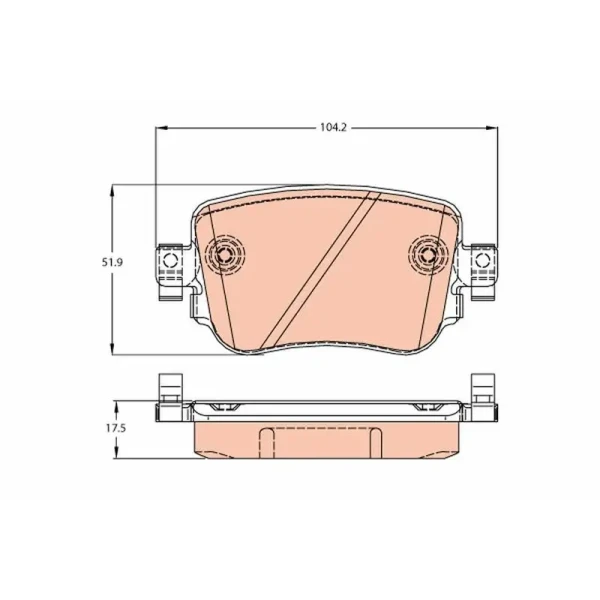 TRW Arka Fren Balatası – GDB2042 / OEM 8U0698451F