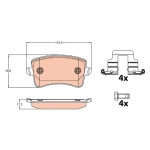TRW Arka Fren Balatası – GDB2107 / OEM 8K0698451A
