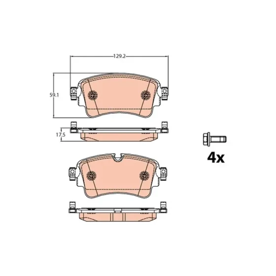 TRW Arka Fren Balatası – GDB2132 / OEM 8W0698451BF ürün görseli