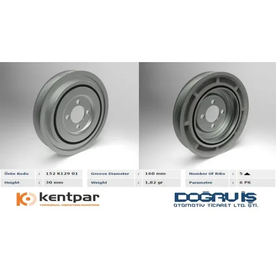 Kentpar Krank Kasnağı – K12901 / OEM 614150 ürün görseli