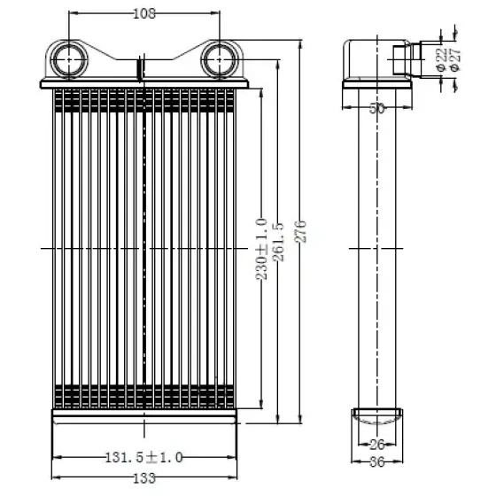 ORIS Kalorifer Radyatörü – KAU005026 / OEM 8E1820031 ürün görseli