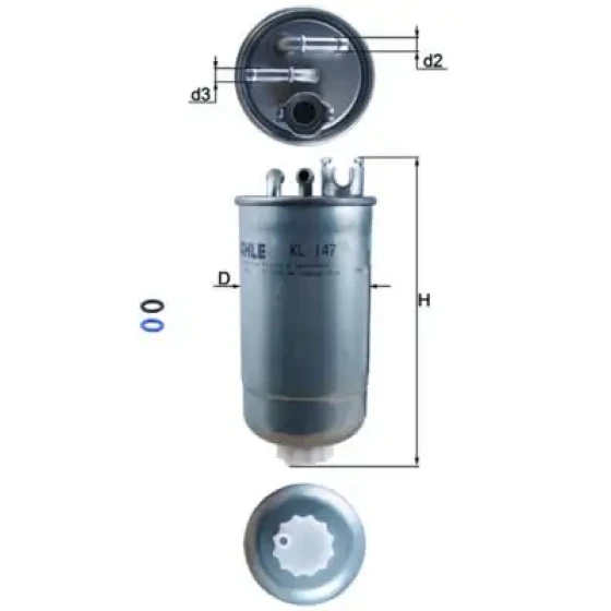 Mahle Yakıt Filtresi – KL147D / OEM 1J0127399A ürün görseli