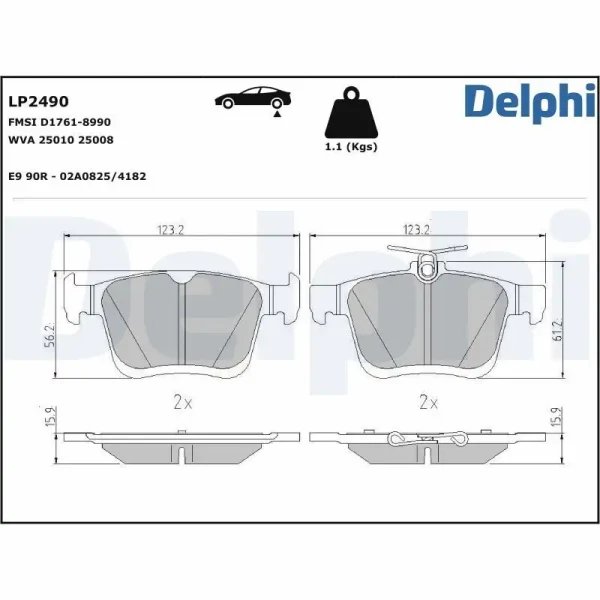 Delphi Arka Fren Balatası – LP2490 / OEM 3Q0698451