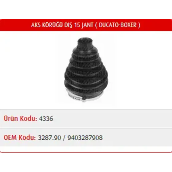 Master Dış Aks Körüğü – M4336 / OEM 9564478680 ürün görseli