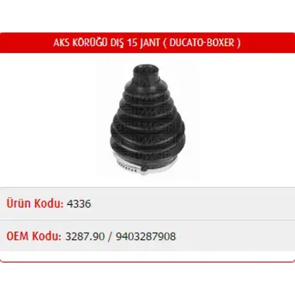 Master Dış Aks Körüğü – M4336 / OEM 9564478680