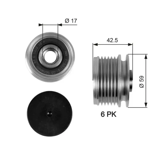 Gates Alternatör Kasnağı – OAP7106 / OEM 7700110616 ürün görseli