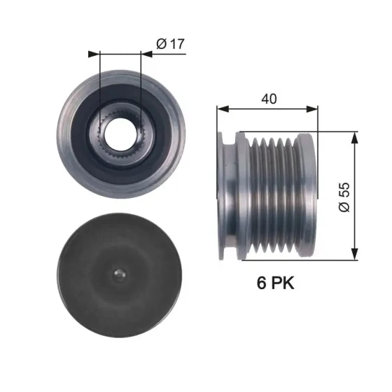Gates Alternatör Kasnağı – OAP7114 / OEM 045903119A ürün görseli