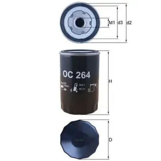 Mahle Yağ Filtresi – OC264 / OEM 034115561A ürün görseli