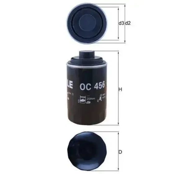 Mahle Yağ Filtresi – OC456 / OEM 06H115403 ürün görseli