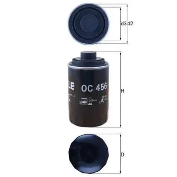 Mahle Yağ Filtresi – OC456 / OEM 06H115403