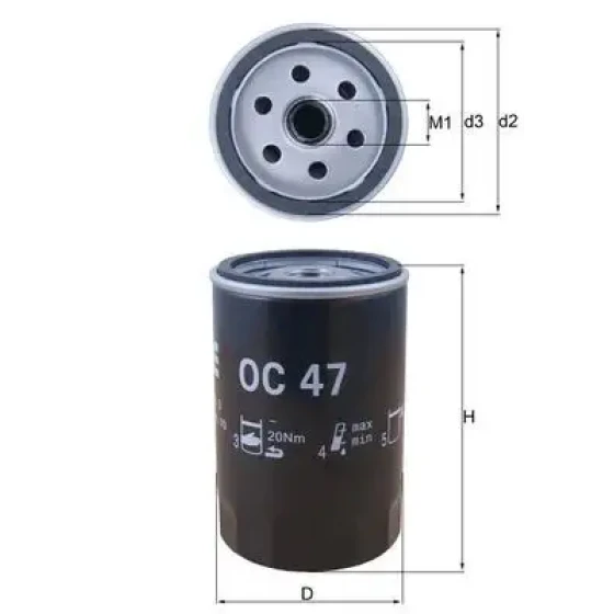 Mahle Yağ Filtresi – OC47 / OEM BAT115561A ürün görseli