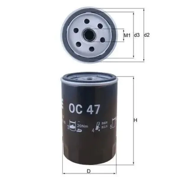 Mahle Yağ Filtresi – OC47 / OEM BAT115561A