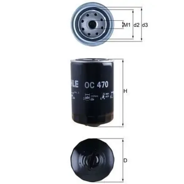 Mahle Yağ Filtresi – OC470 / OEM 068115561F