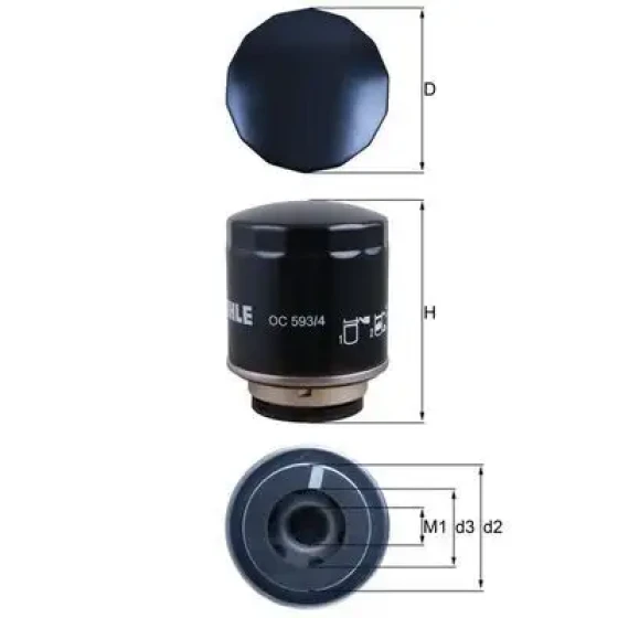 Mahle Yağ Filtresi – OC593/4 / OEM 03C115562A ürün görseli