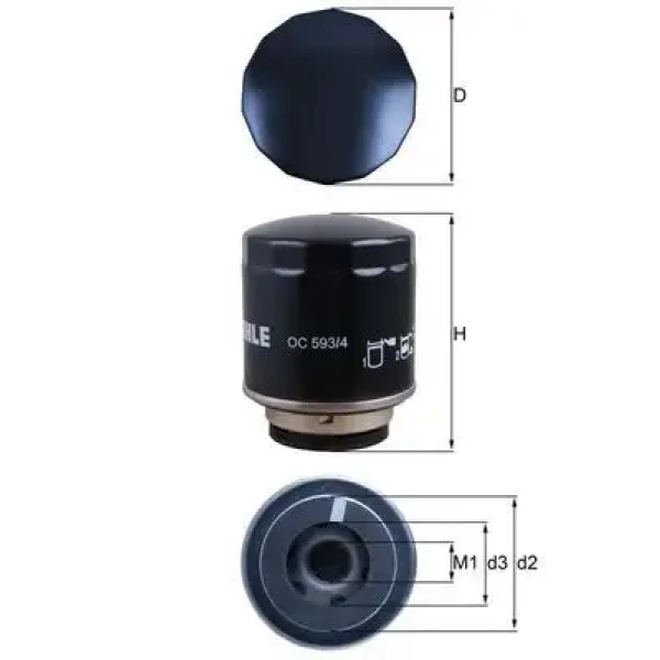 Mahle Yağ Filtresi – OC593/4 / OEM 03C115562A