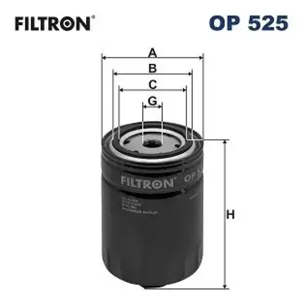 Filtron Yağ Filtresi – OP525 / OEM 028115561E