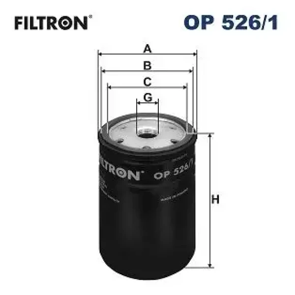 Filtron Yağ Filtresi – OP526/1 / OEM 034115561A