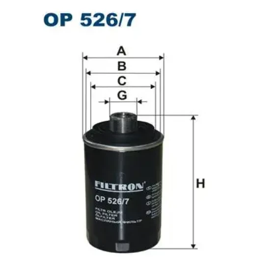 Filtron Yağ Filtresi – OP526/7 / OEM 06H115403 ürün görseli